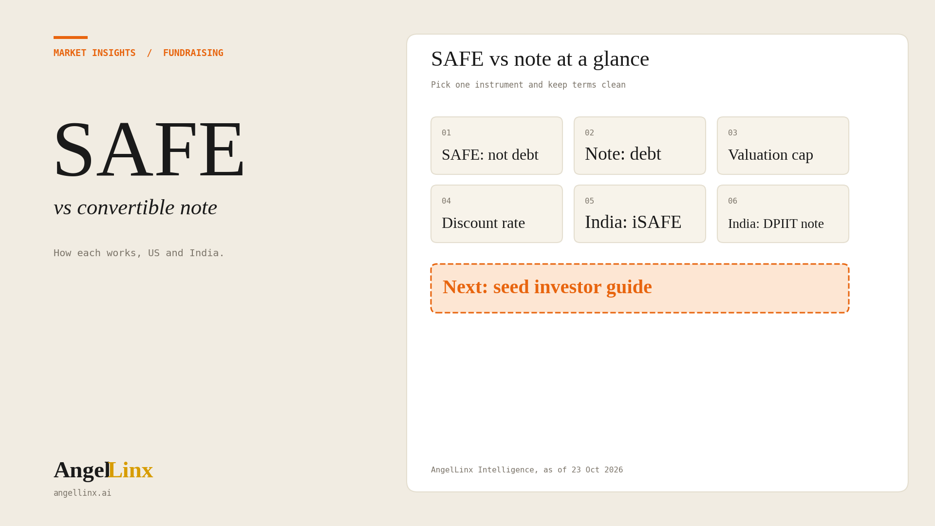 SAFE vs Convertible Note: How Each Works and Which to Choose (US and India)